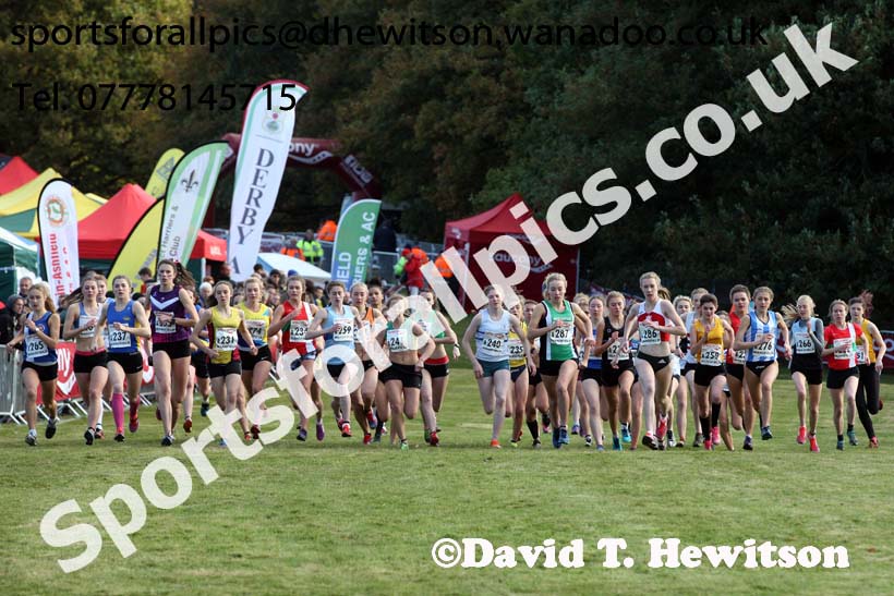 Junior women, 2016 National Cross Cpuntry Relays, Berry Hill Park, Mansfield. Photo: David T. Hewitson/Sports for All Pics